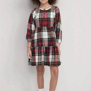 Old navy girls plaid dress NeT size L 10-12